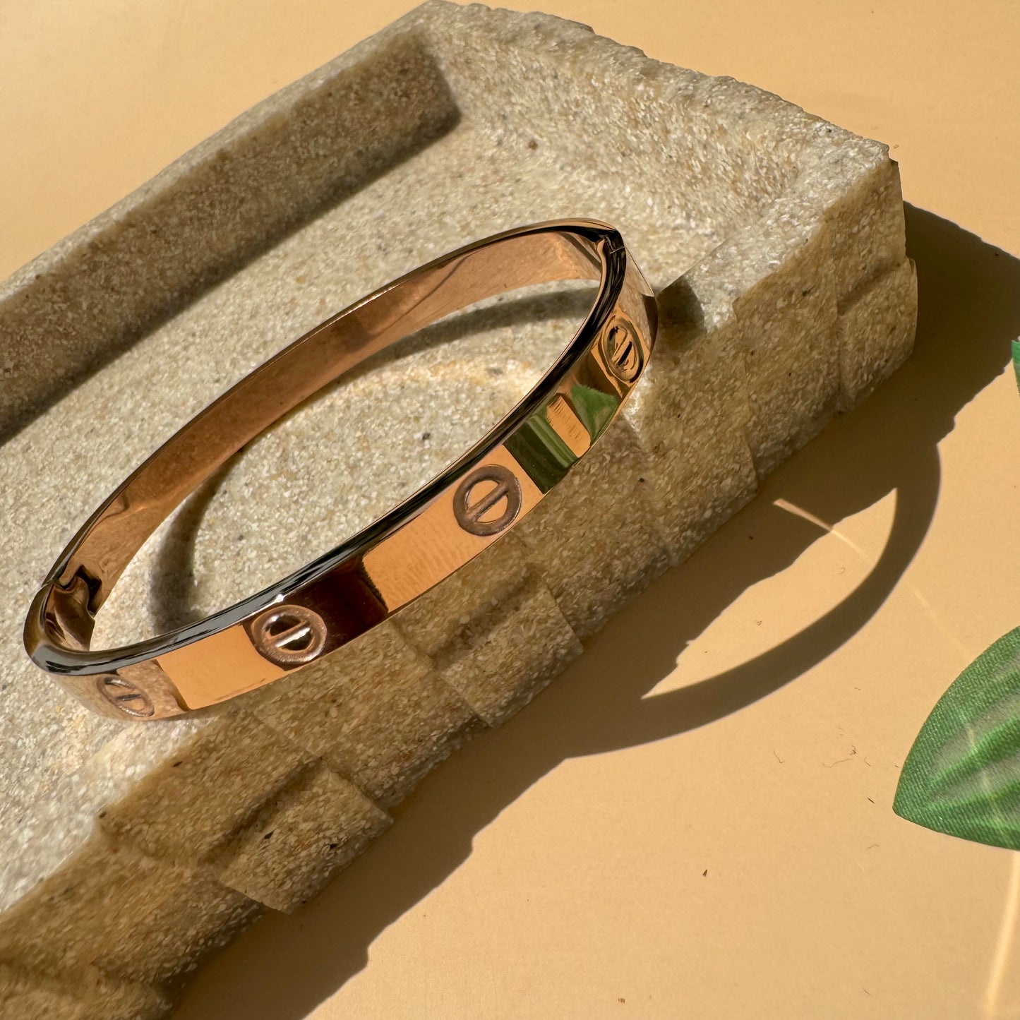 Cartier Love Bracelet in rose gold.