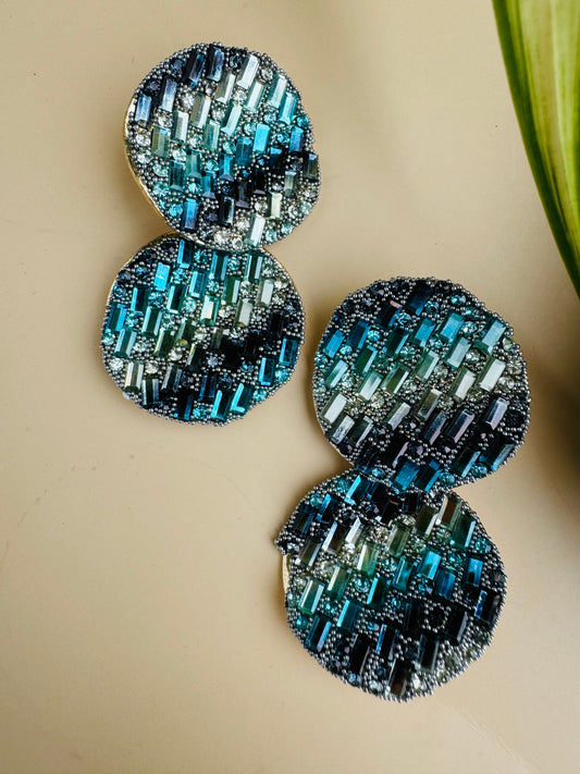 Shimmering blue crystal earrings
