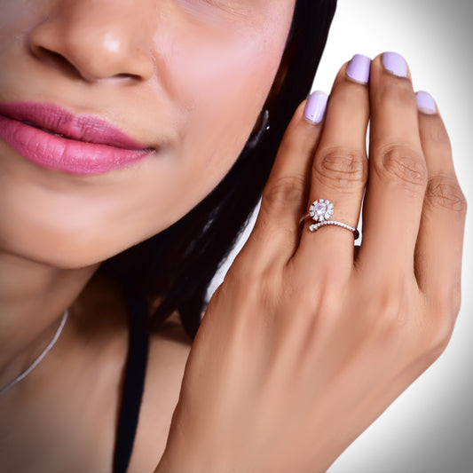 925 Sterling Silver Floral Ring